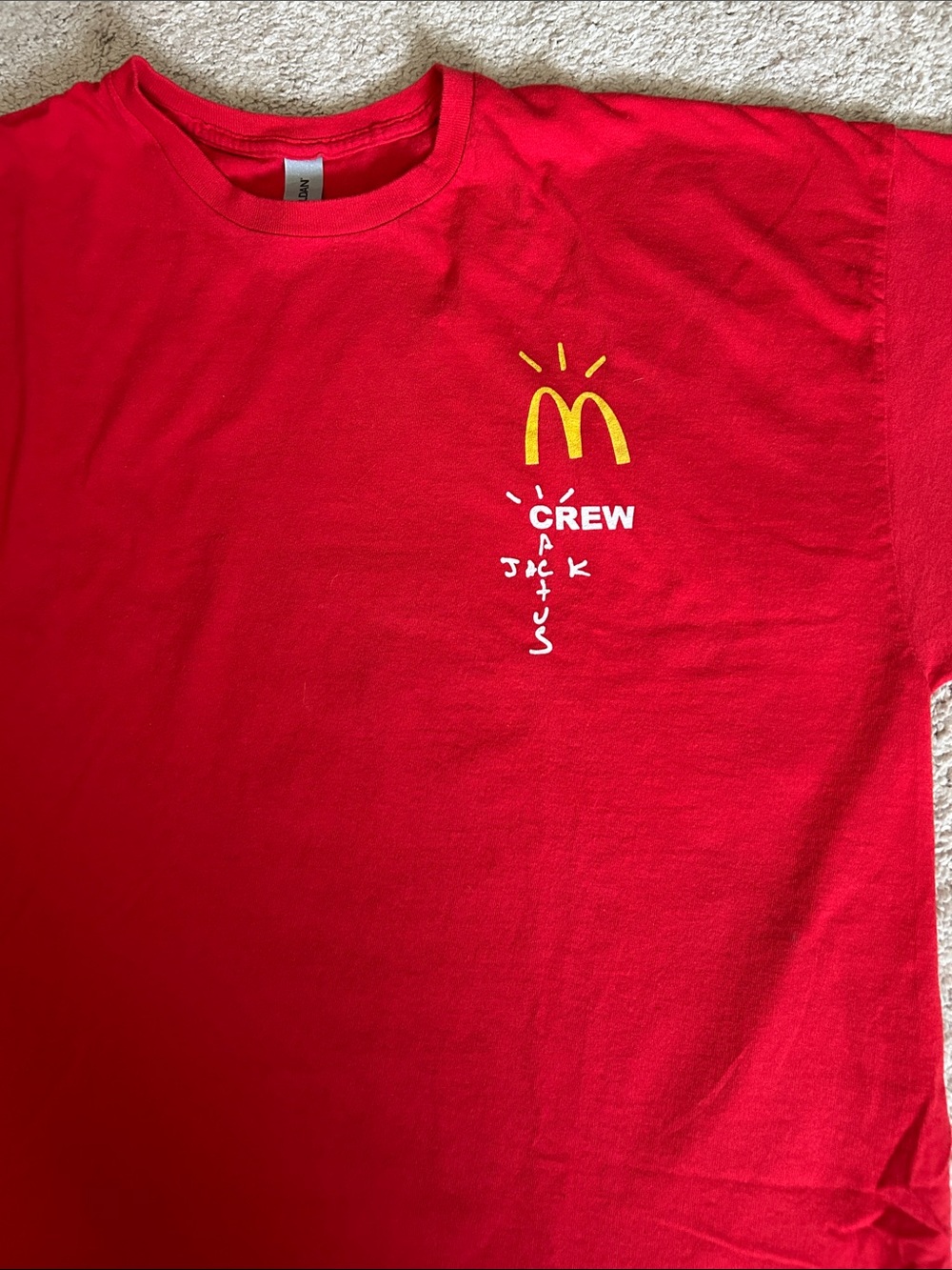 Travis Scott Cactus Jack McDonald's Crew  T-Shirt Adult Size XXL 2XL